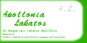 apollonia lakatos business card